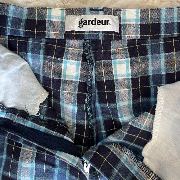 Blue & White Plaid Pants - Picture 3 of 5